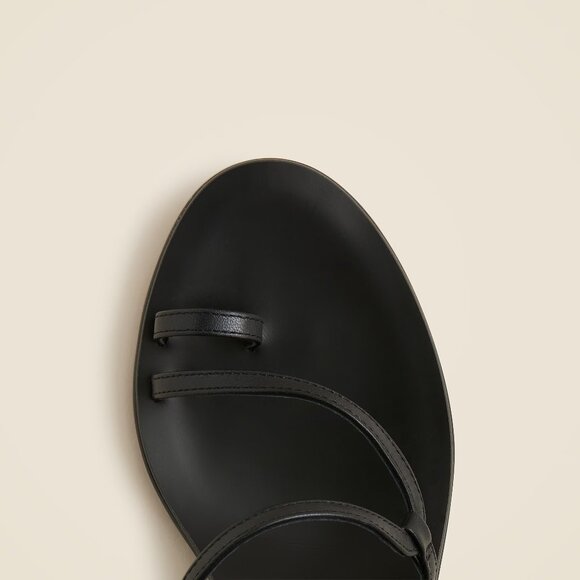 J. Crew Black Toe-Ring Block-Heel Sandals in Leather/NIB/9M - Picture 3 of 11